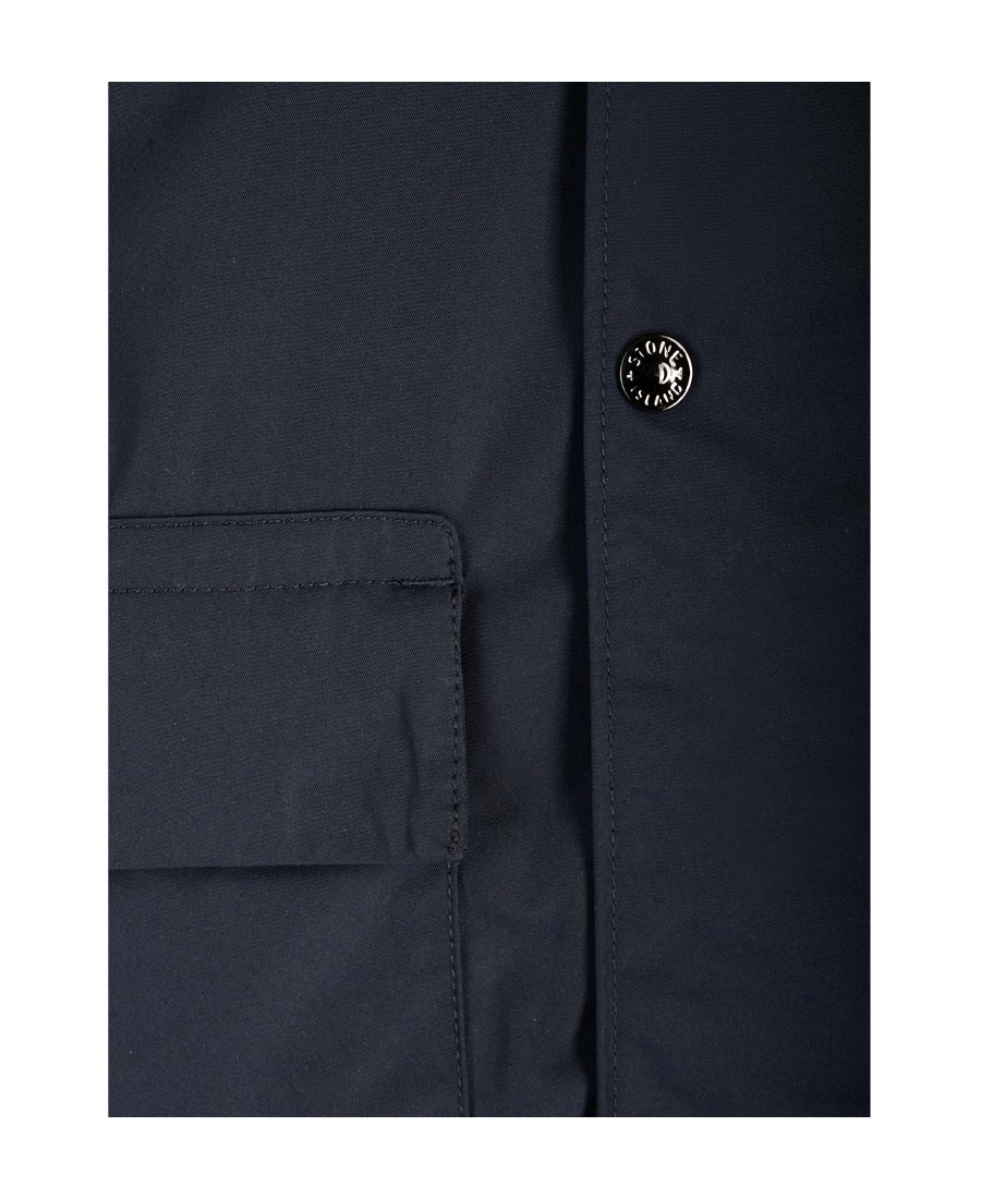 Stone Island Logo Patch Jacket In Blue