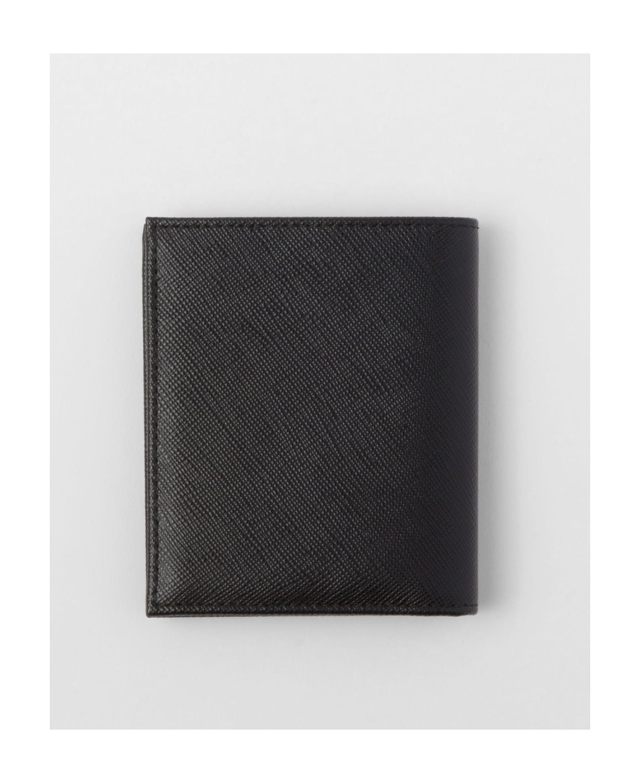 Prada Saffiano Leather Billfold Wallet In Black