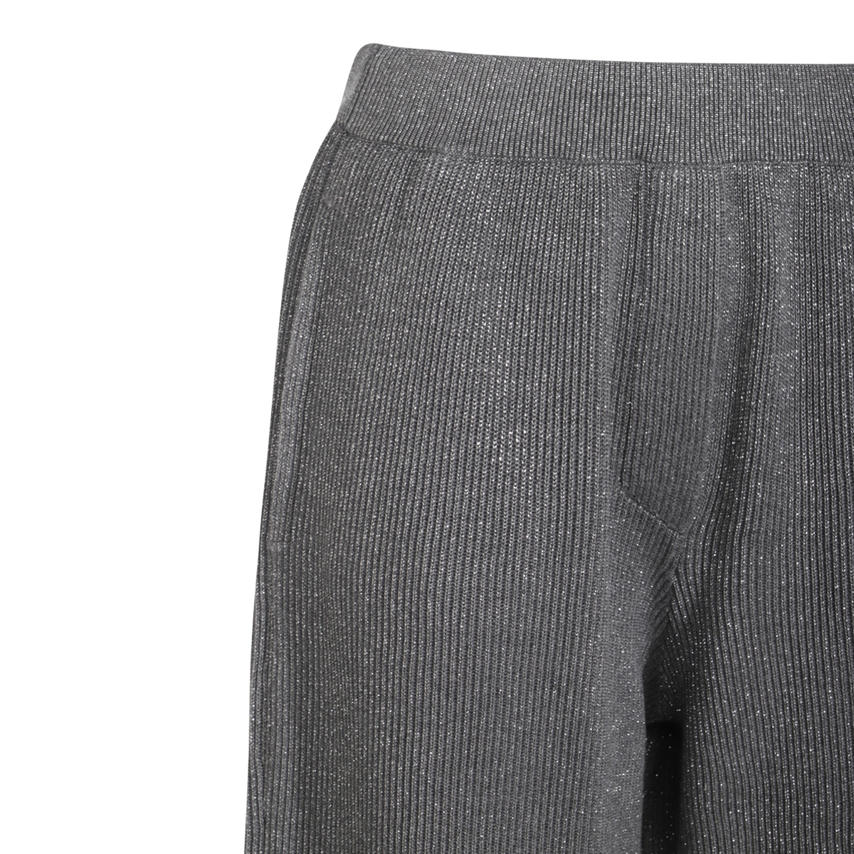 Brunello Cucinelli Ribbed Texture Elastic Waistband Shimmering Finish Trousers