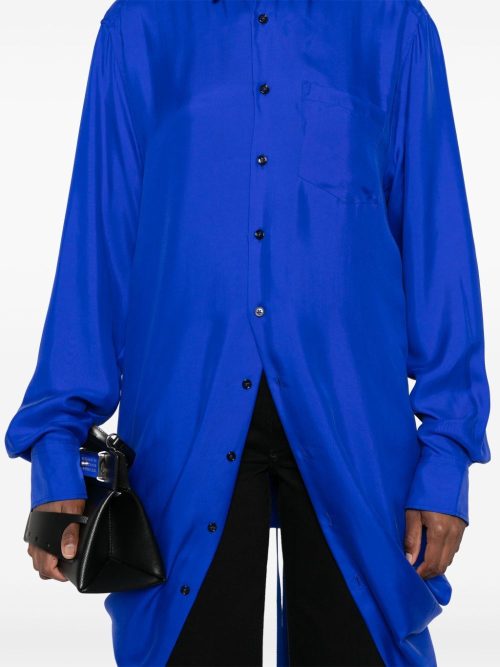 Ann Demeulemeester Long-sleeved Shirt In Blue