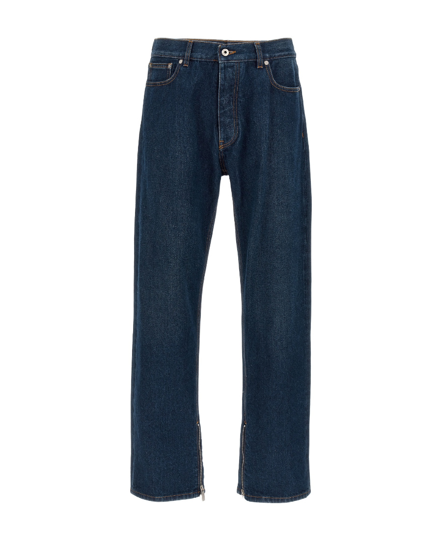 Off-white Arr Tab Zip Det Skate Wide-leg Jeans In Black