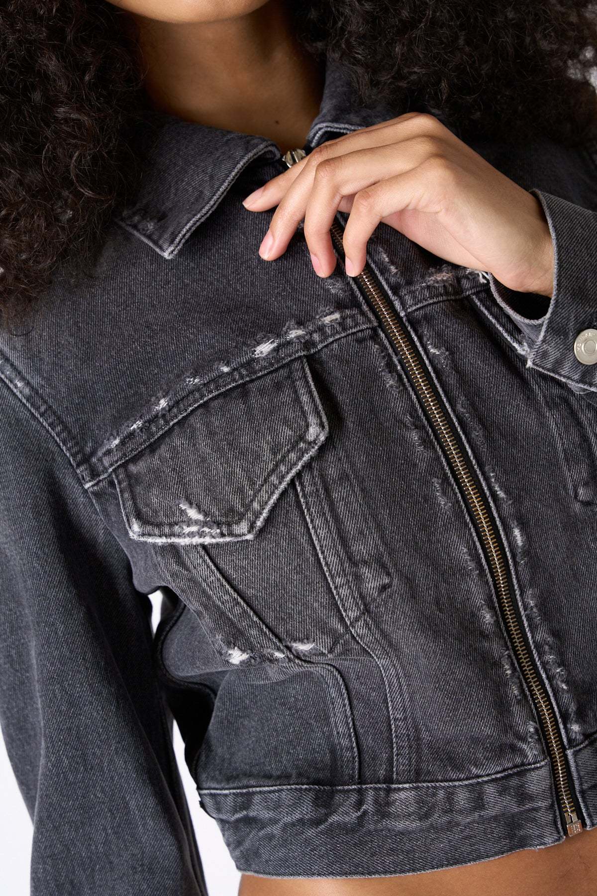 Givenchy Cropped Denim Jacket In Black