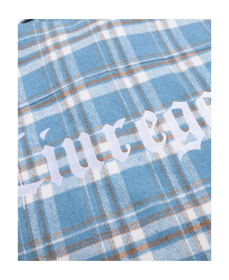 Liuregali Checkered Lapel Shirt In Blue