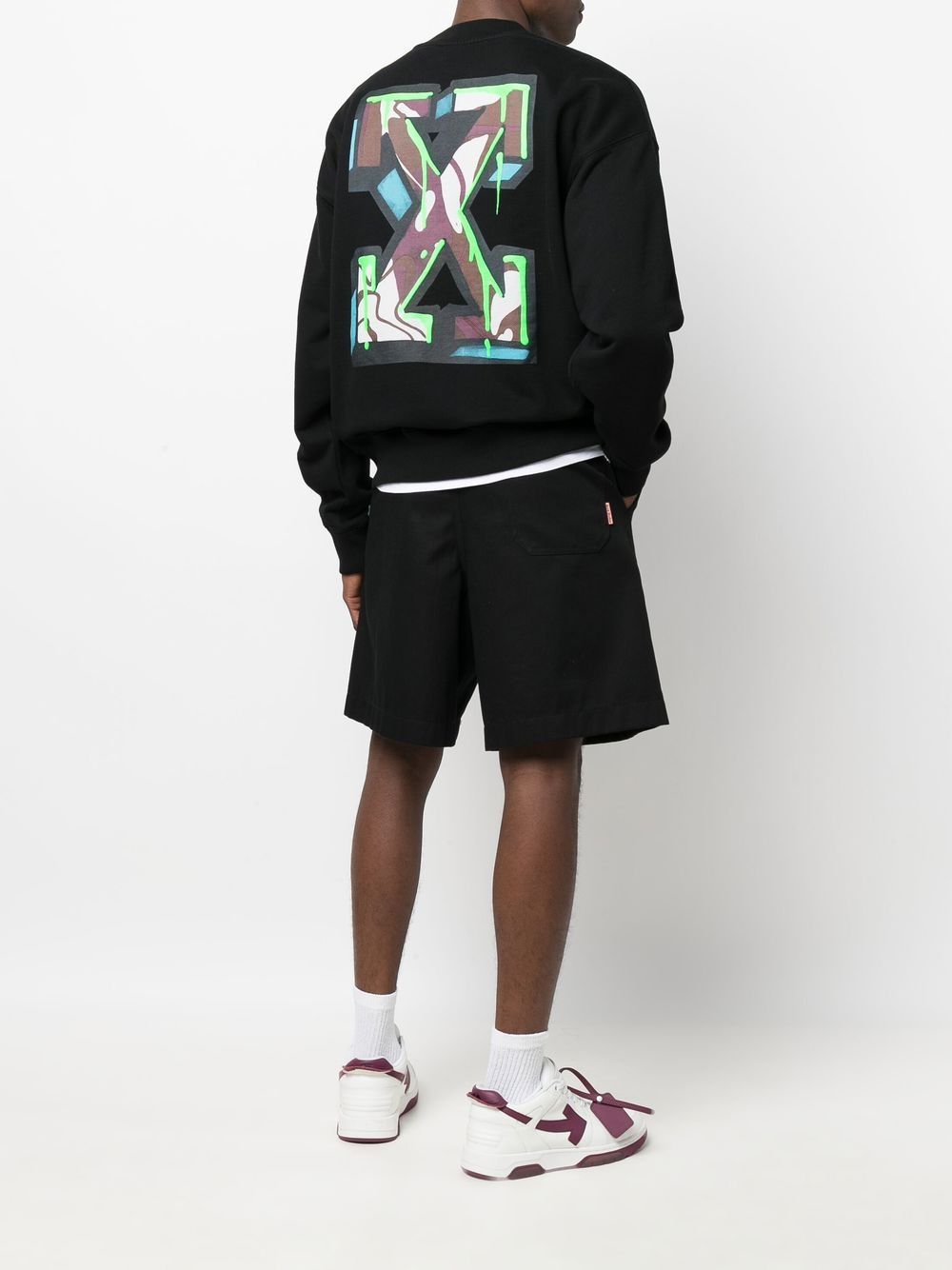 Off-white Arrows-motif Long-sleeve Sweatshirt In Black