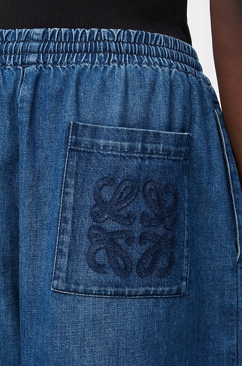 Loewe Cropped Denim Jeans In Light Blue