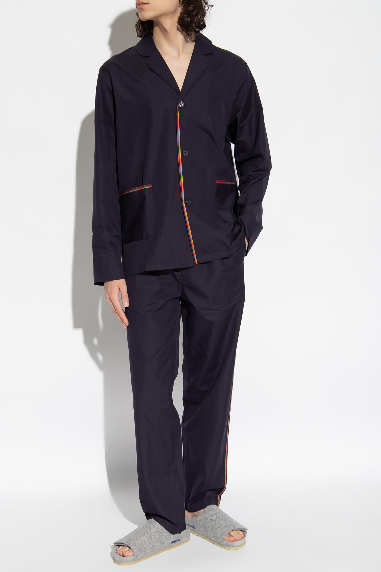 PAUL SMITH STRIPE-TRIM LONG-SLEEVE PYJAMA SET