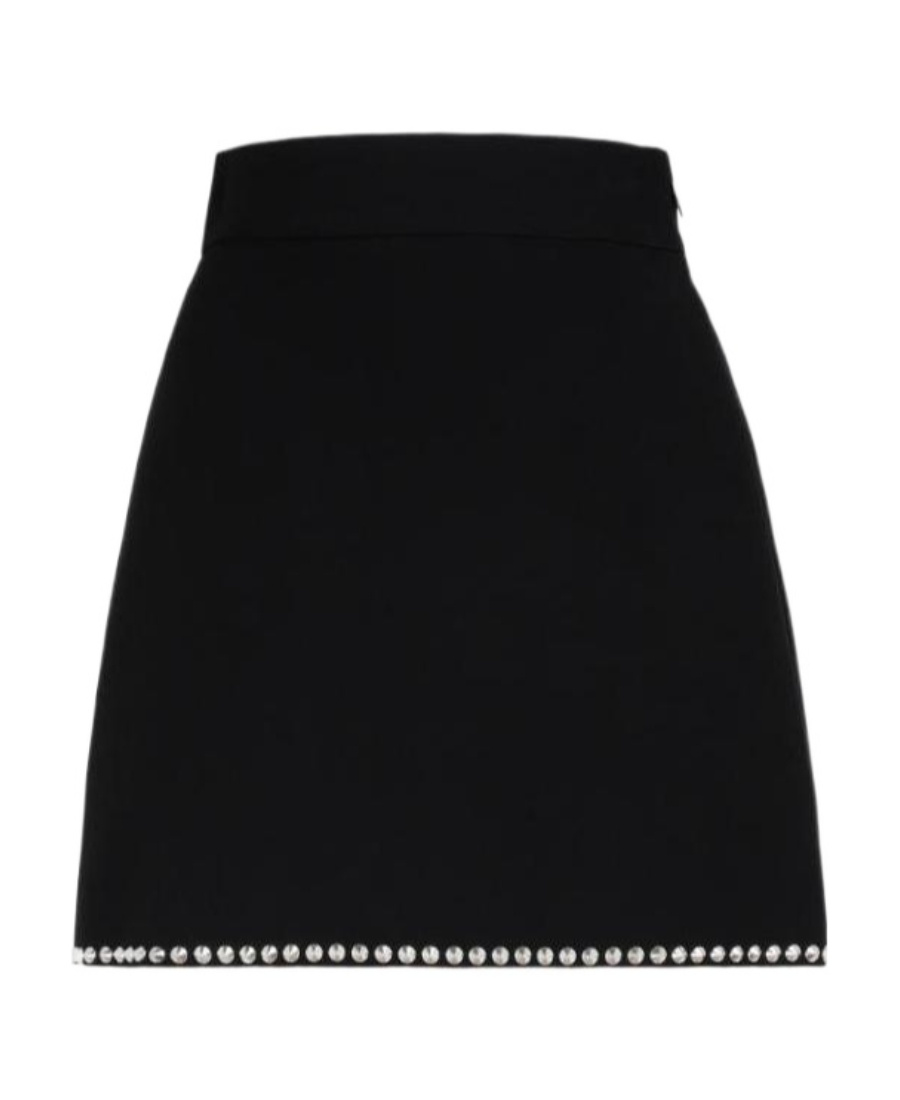 Miu Miu Woman Black Viscose Mini Skirt In Black