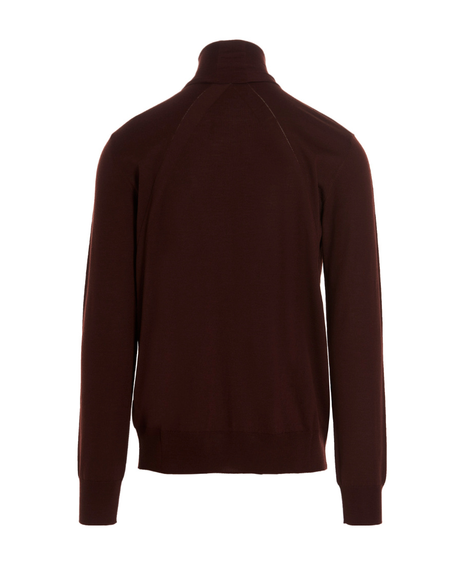 Jil Sander Man Turtleneck Burgundy Size 42 Wool In Black