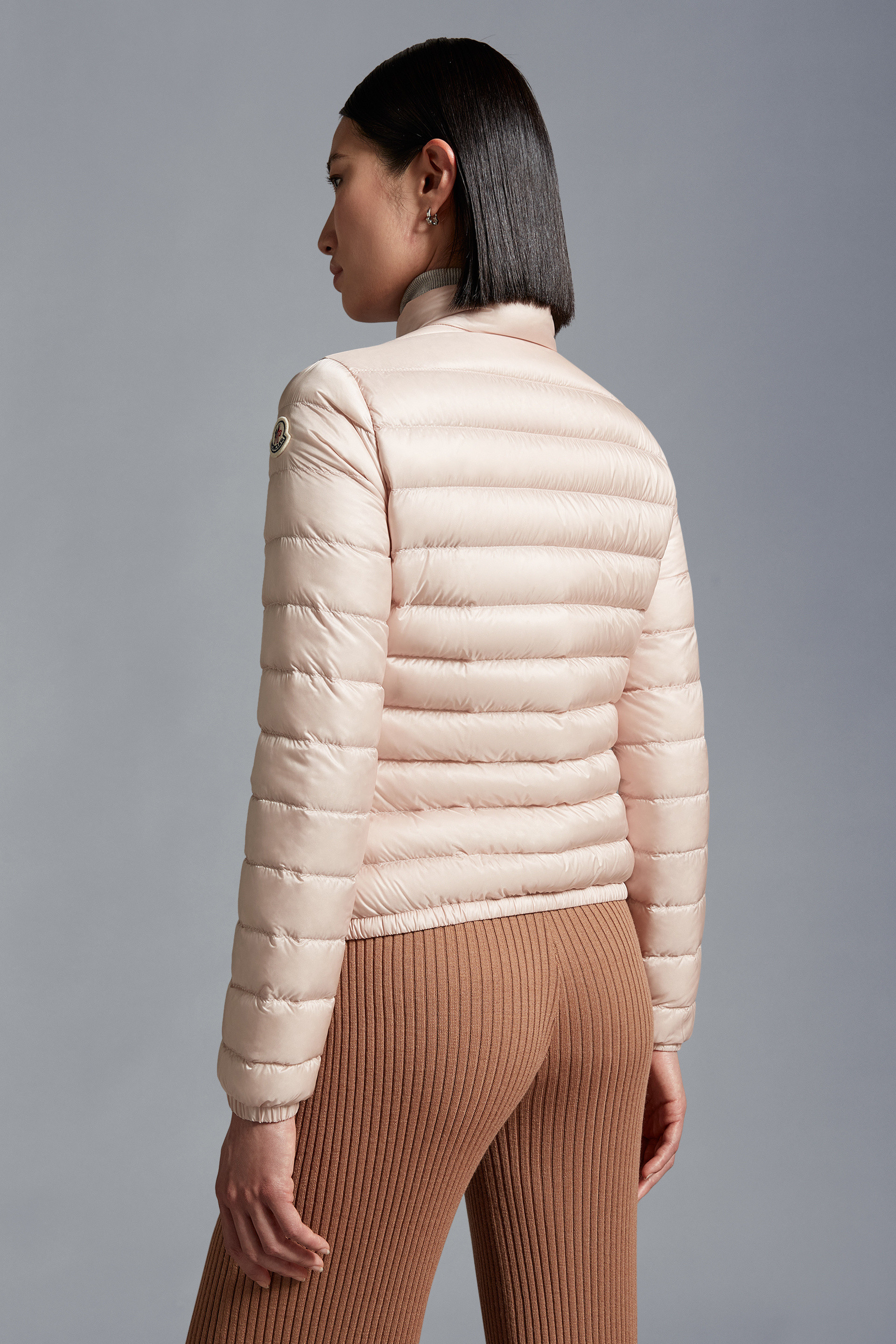 Shop Moncler Lans Short Down Jacket In Pink