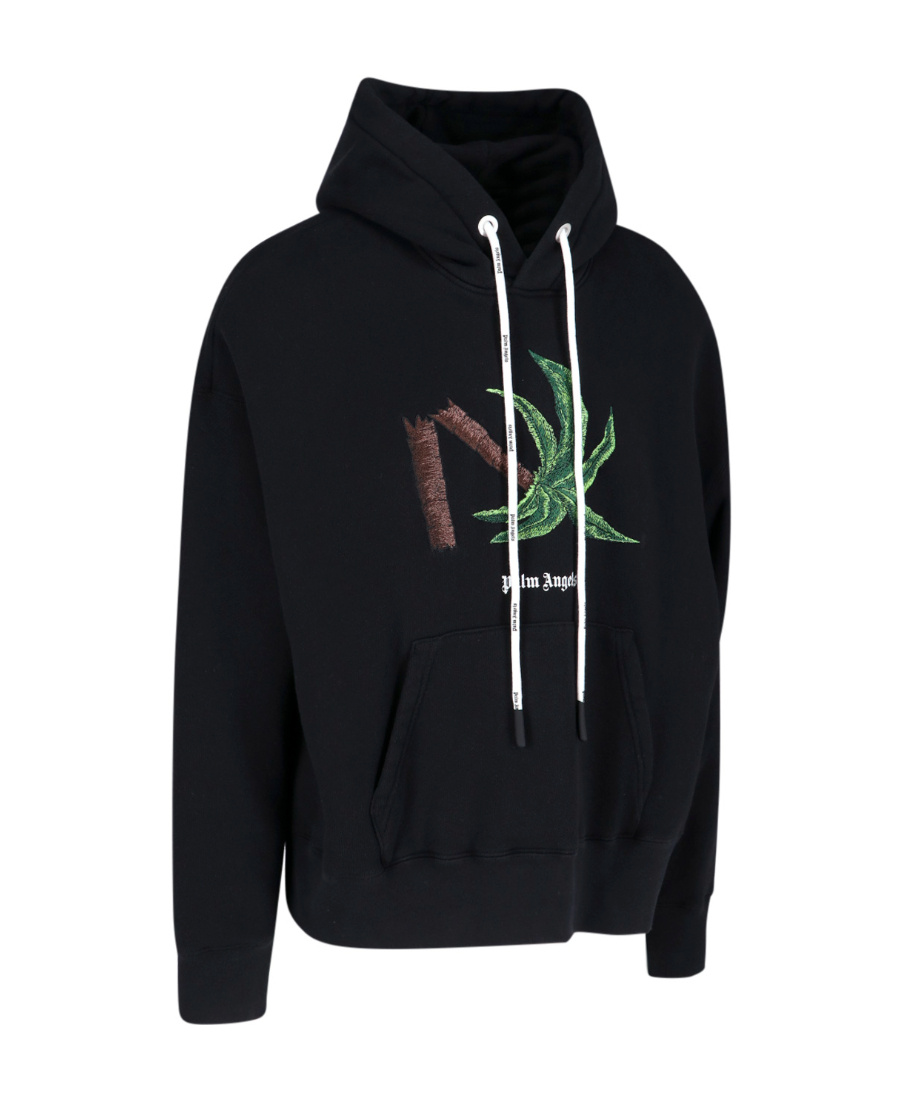 Palm Angels Oversize Broken Palm Graphic Hoodie In Black