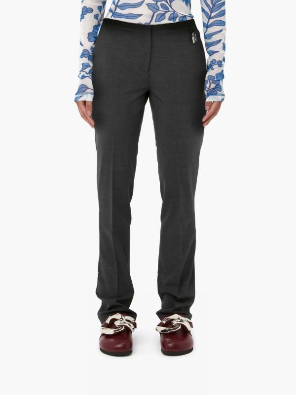 Jw Anderson High-waisted Cotton Trousers In Black