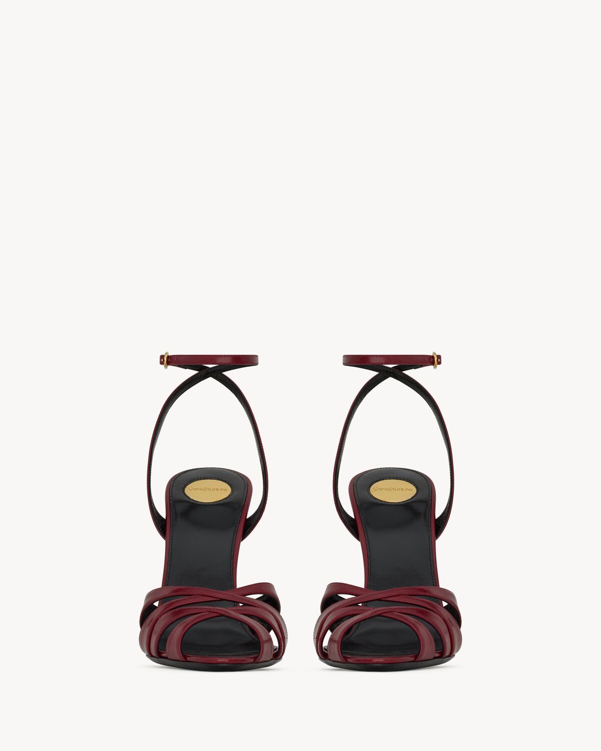 Saint Laurent Chandelle Sandals In Smooth Leather In Red