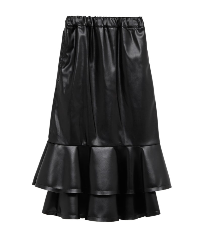 COMME DES GARÇONS RUFFLE-HEM MIDI SKIRT 