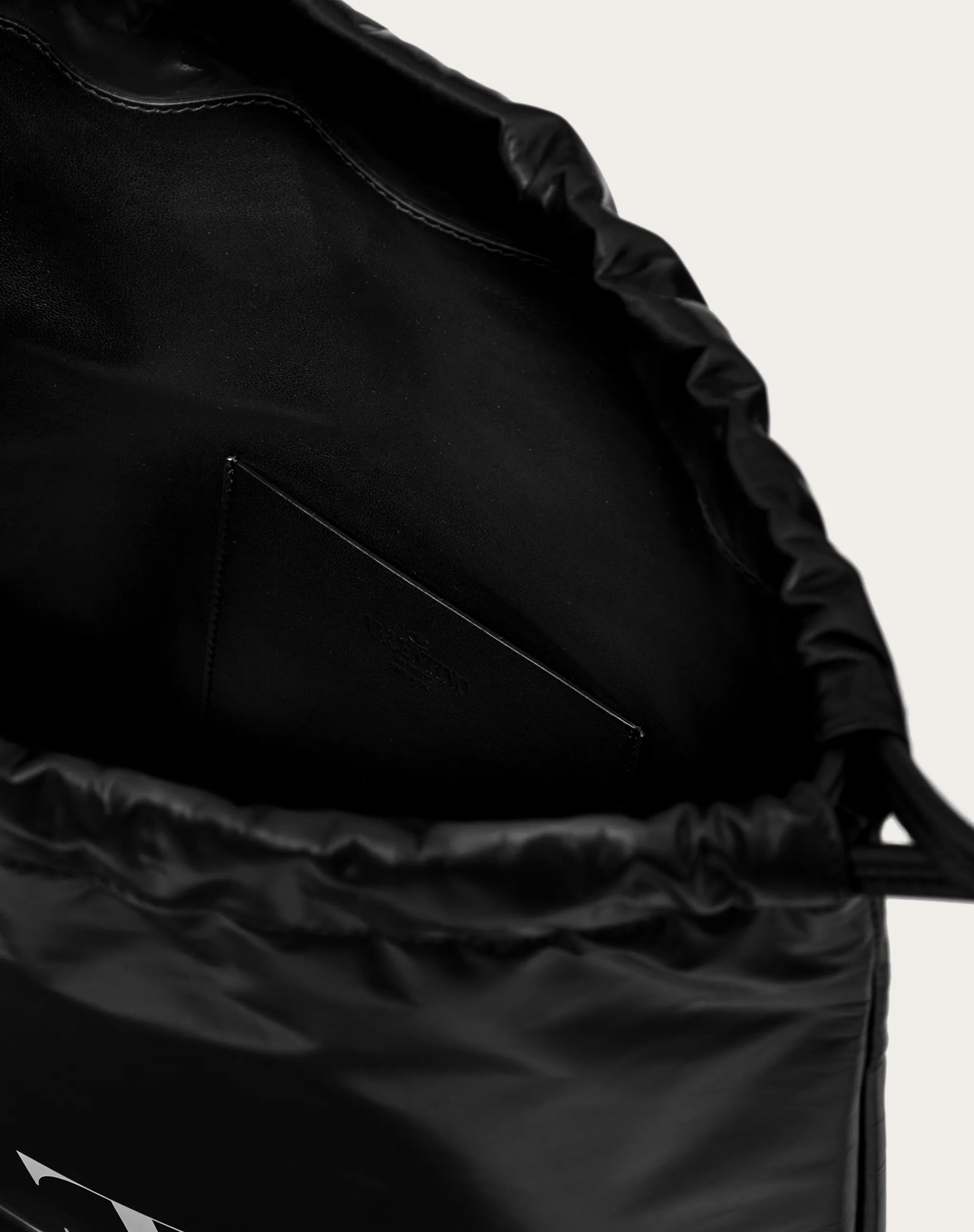 Valentino Black Vltn Patent Leather Backpack In Black