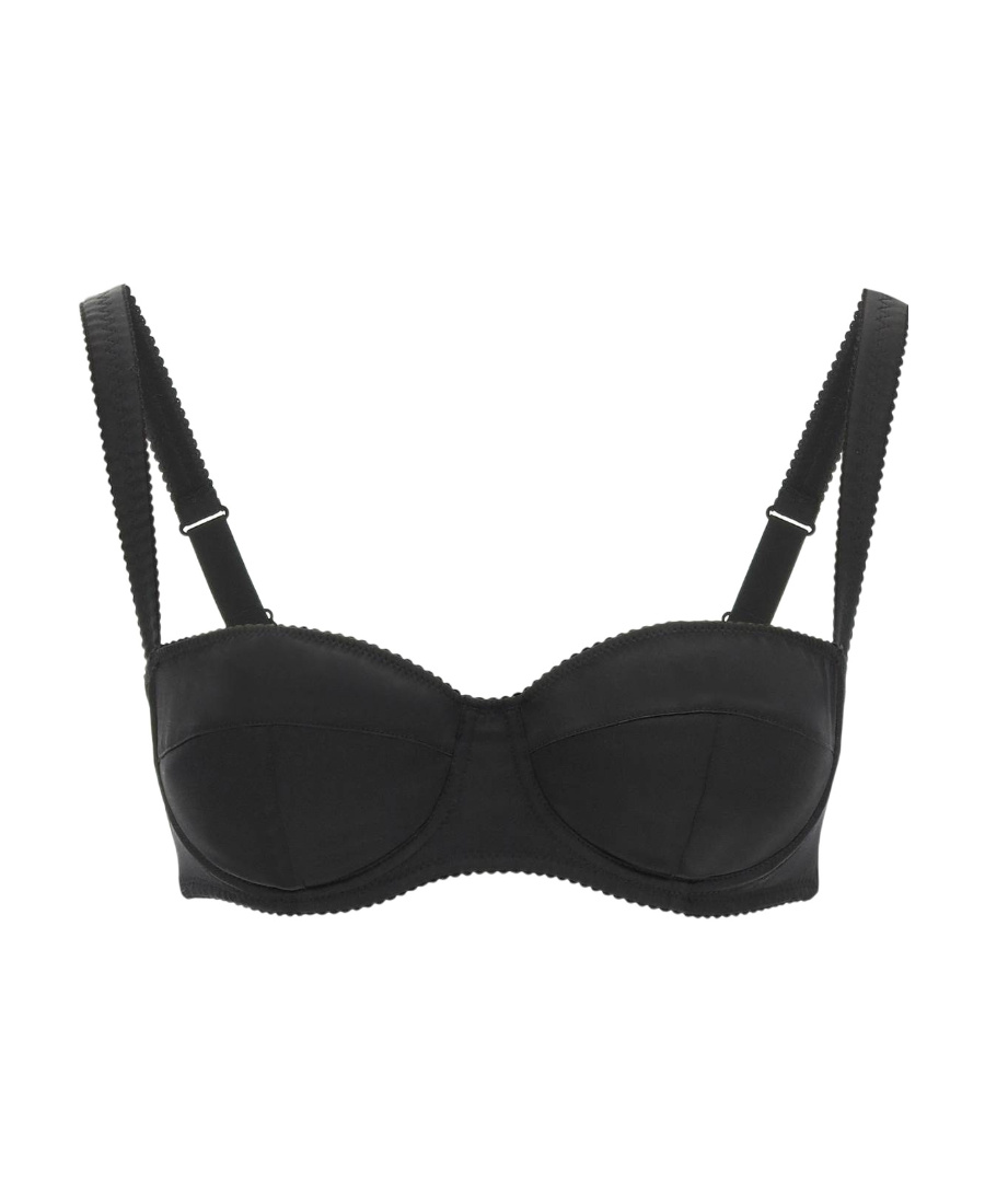 DOLCE & GABBANA SATIN-FINISH BALCONETTE-STYLE BRA