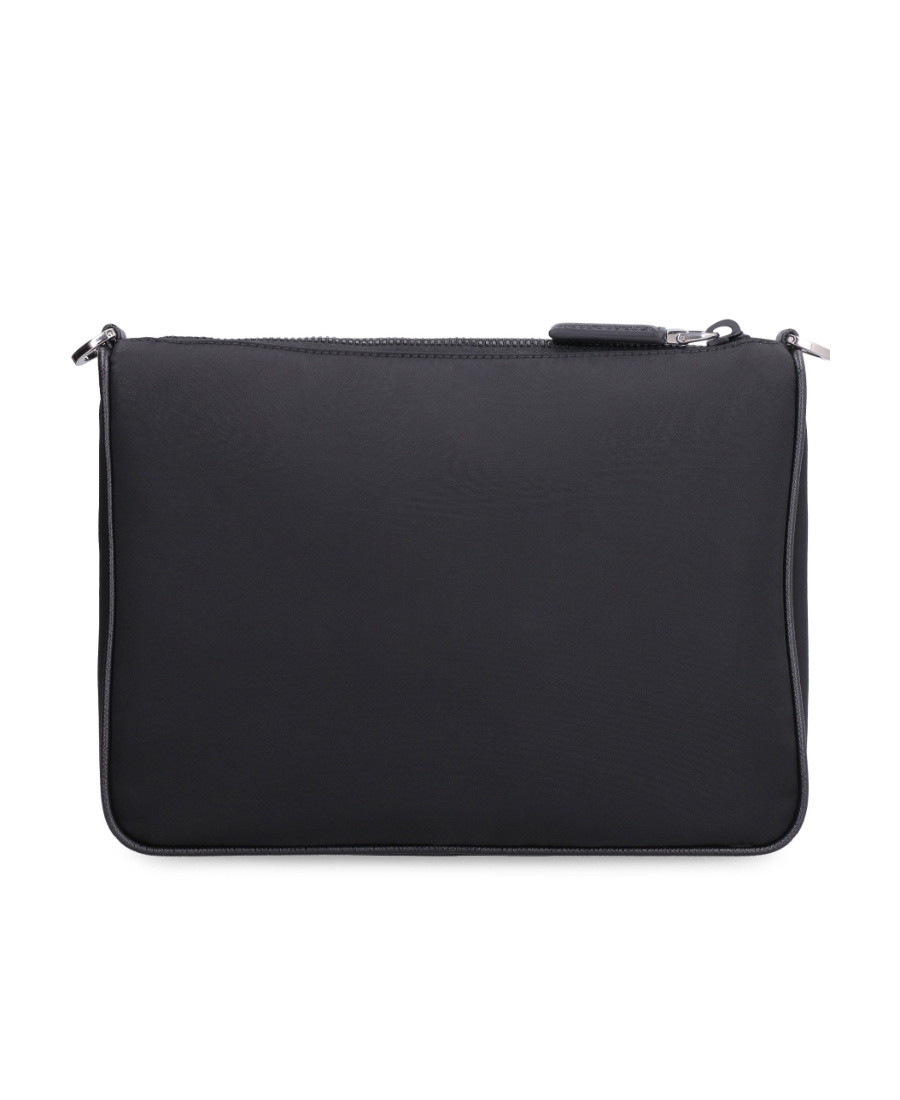 Prada Men's Leather Messenger Bag In Black