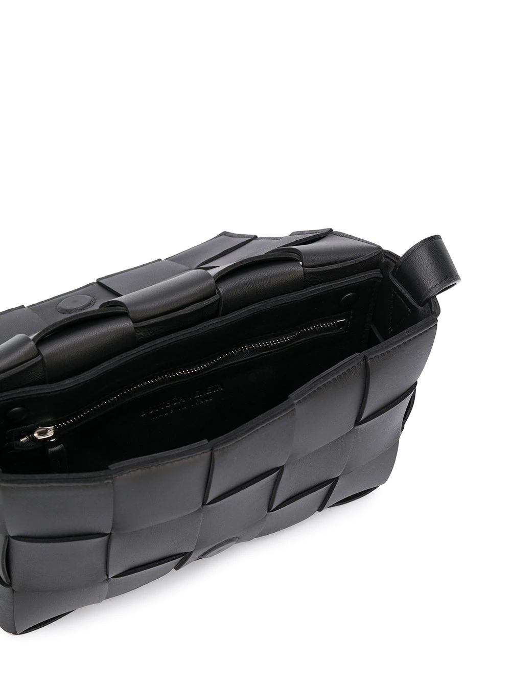 Bottega Veneta Womens Black Cassette Small Intrecciato Leather Cross-body Bag In Black