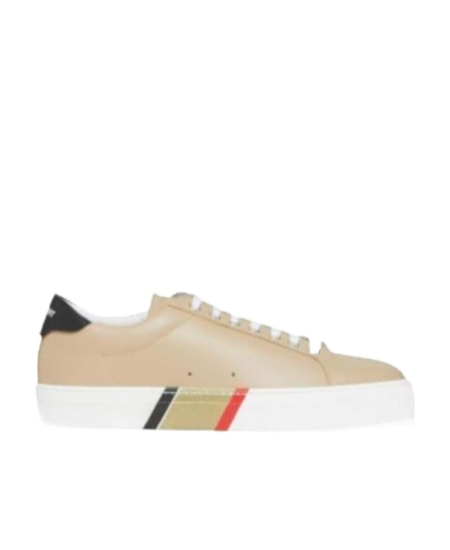 Burberry Stripe-detail Low-top Sneakers In Nude