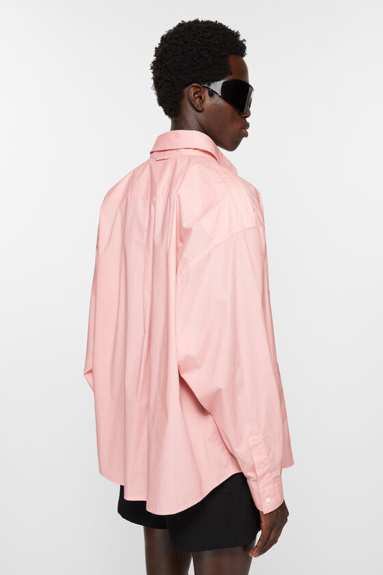 Acne Studios Tape-detail Classic-collar Shirt In Pink
