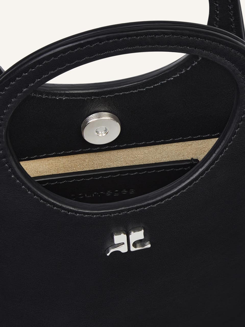 Courrèges Black Slim Holy Crossbody Bag In Black