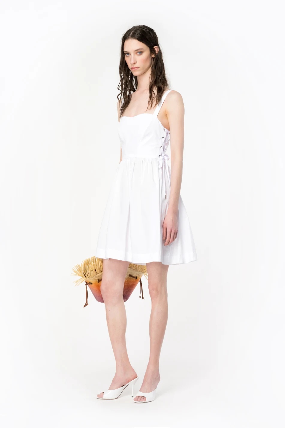 Pinko Mini Dress With Side Lacing In White