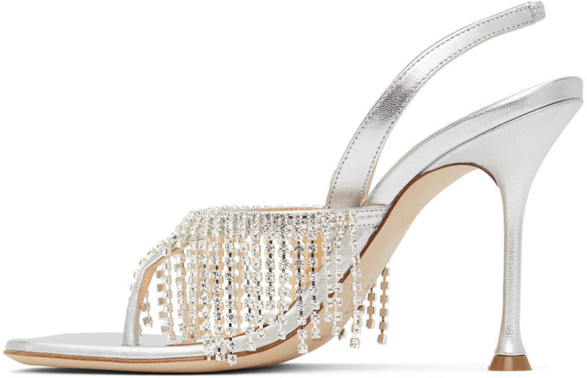 Magda Butrym Embellished Leather Thong Sandals In White