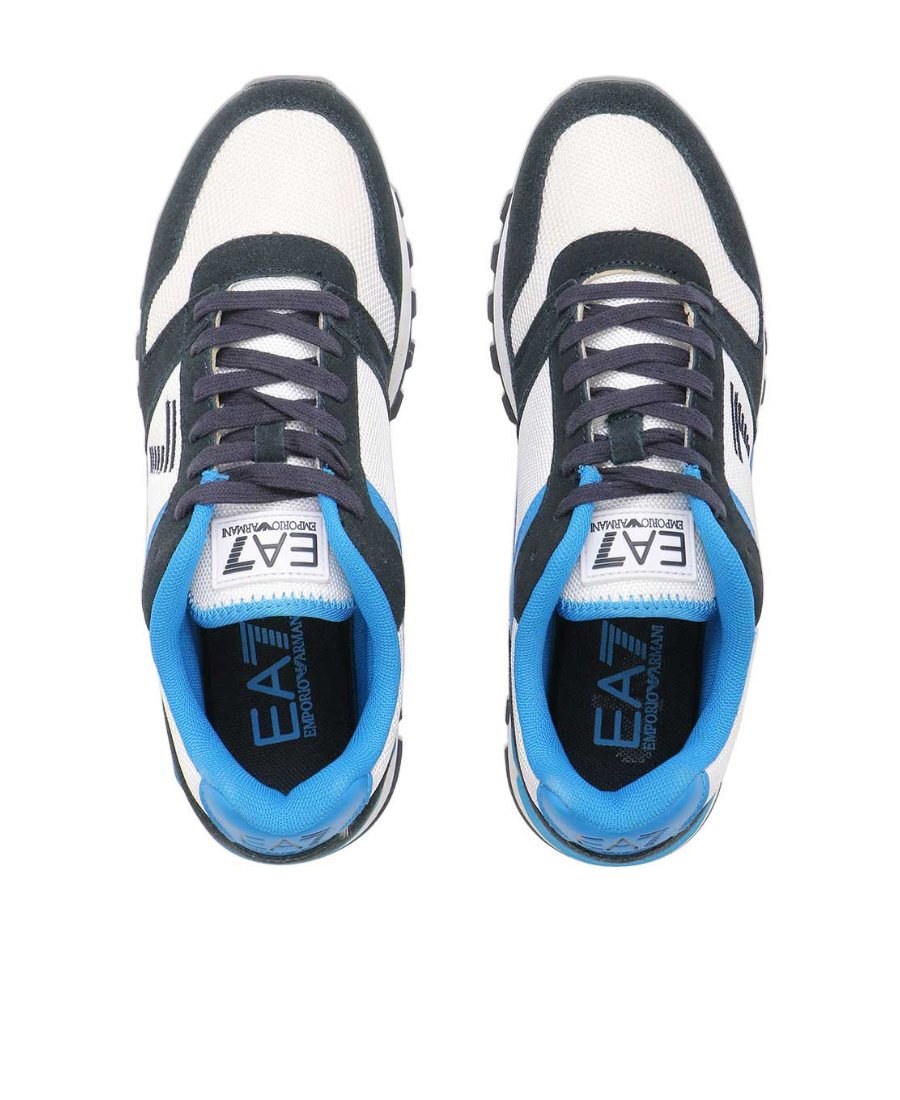 Ea7 Logo Strapped Casual Sneakers In Black