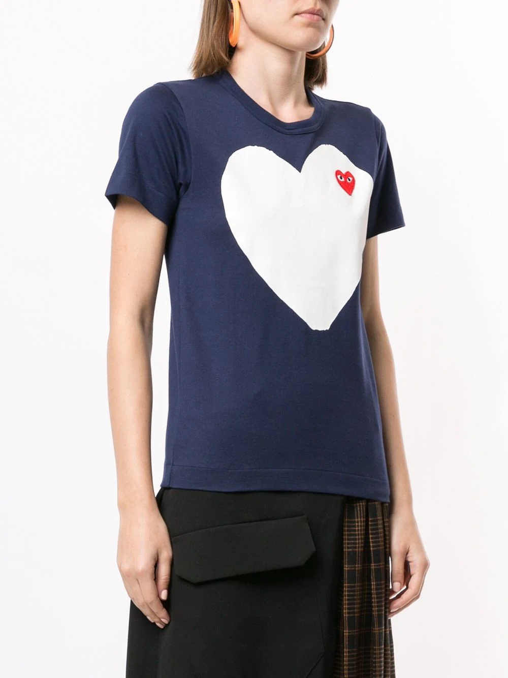 Comme Des Garçons Play Logo-patch Printed T-shirt In Multi