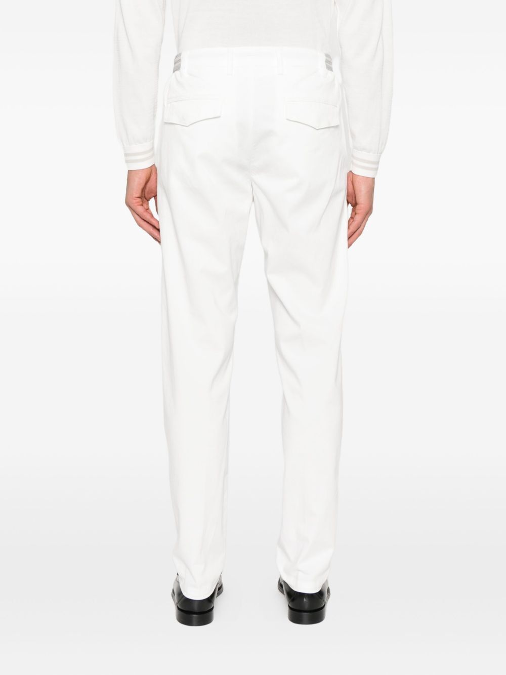 Eleventy Pleated Drawstring-waist Trousers In White