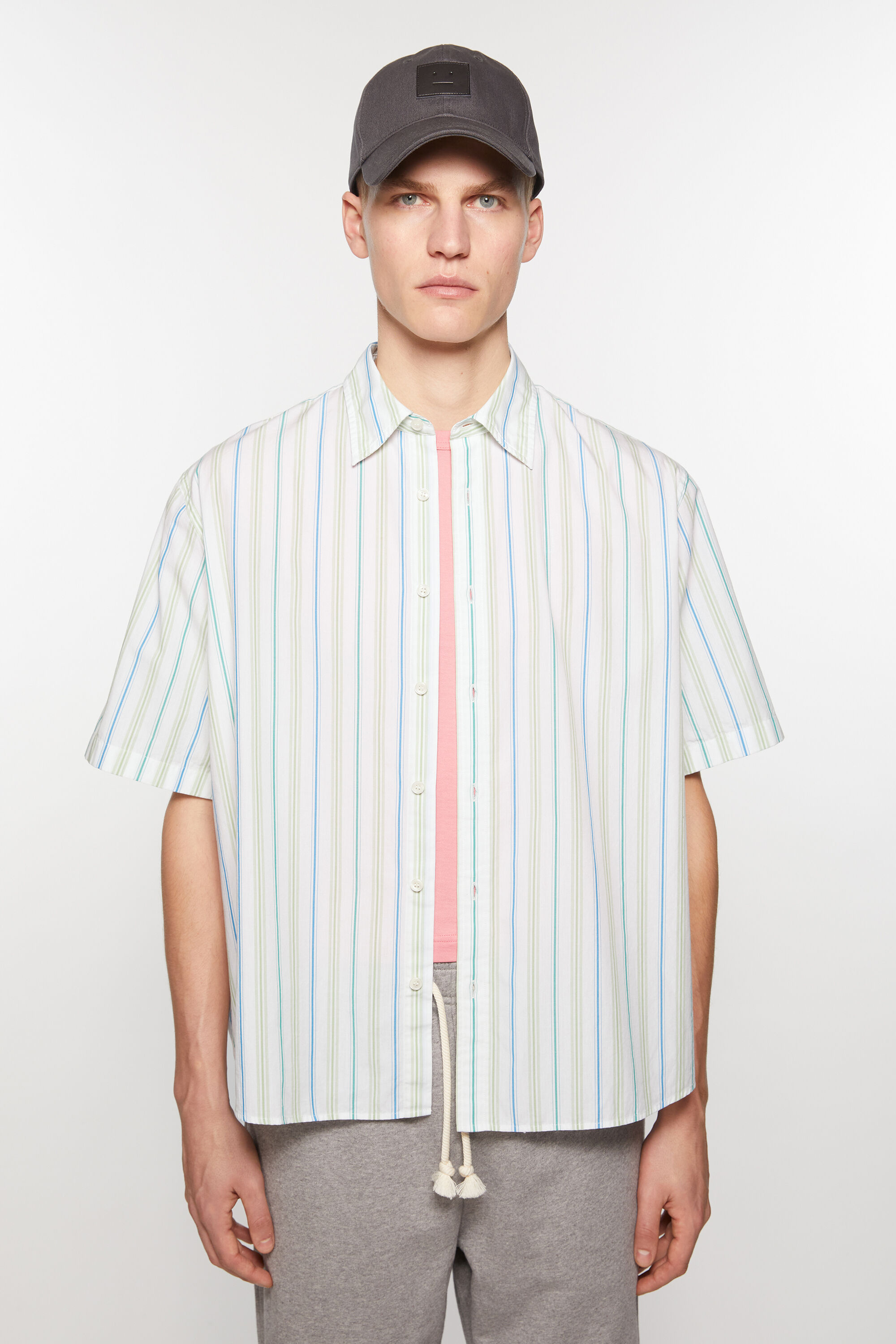 Acne Studios Striped Cotton Shirt In White