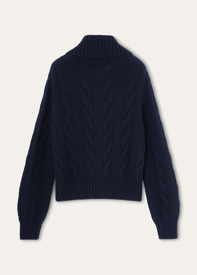 Loro Piana Napier Mock Neck Sweater In Blue