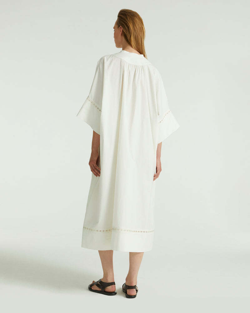 Yves Salomon Short Sleeve Dress In White