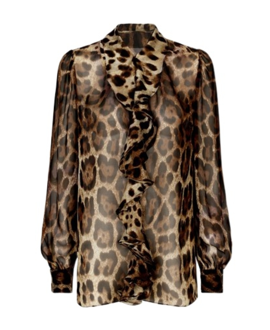 Shop Dolce & Gabbana Pleated Long-sleeved Shirt In Brown