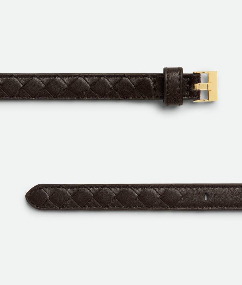 Bottega Veneta Leather Belt With Adjustable Length And Quilted Design In Black