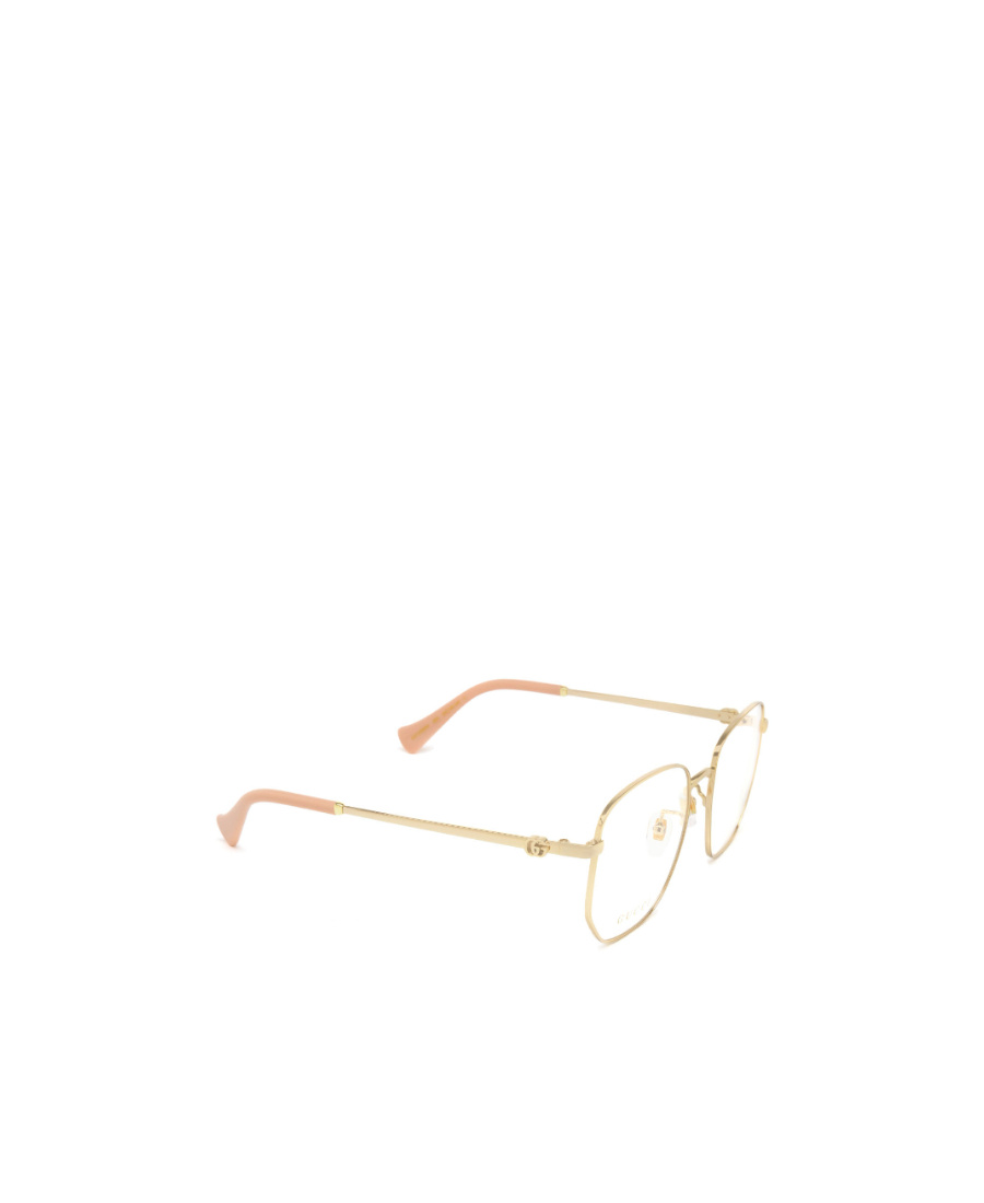 Gucci Round-frame Logo-plaque Glasses In Yellow