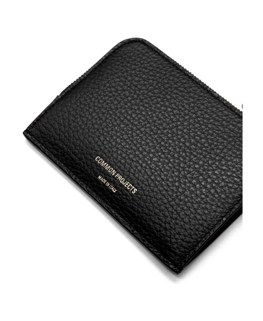 Common Projects Logo Zipped Wallet In Black