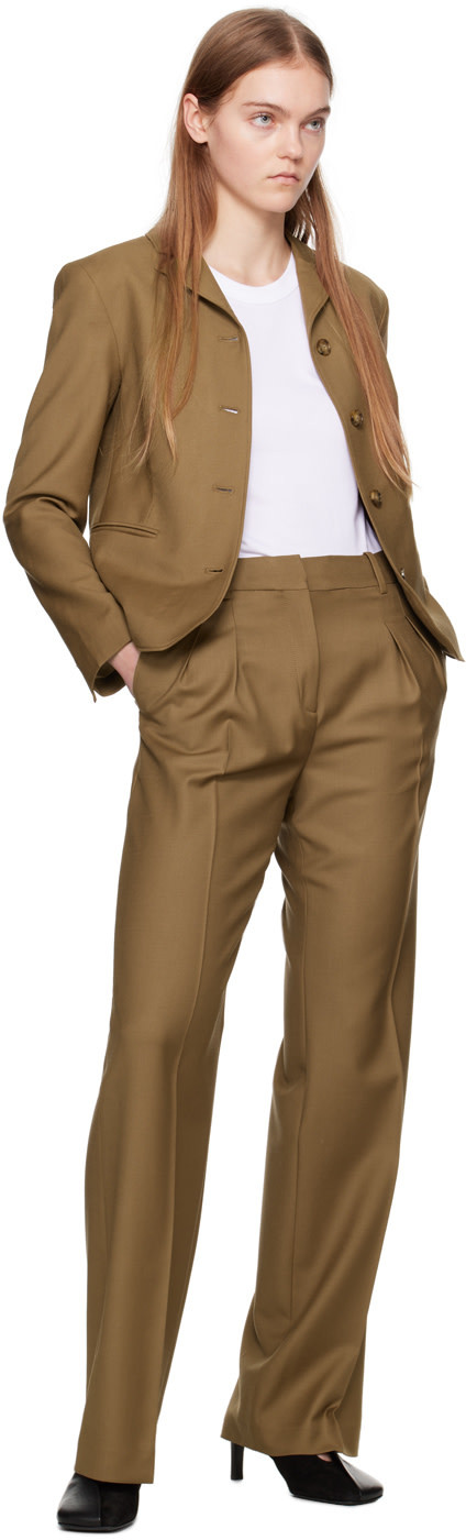 Loulou Studio Long Sleeved Suit Jacket In Brown