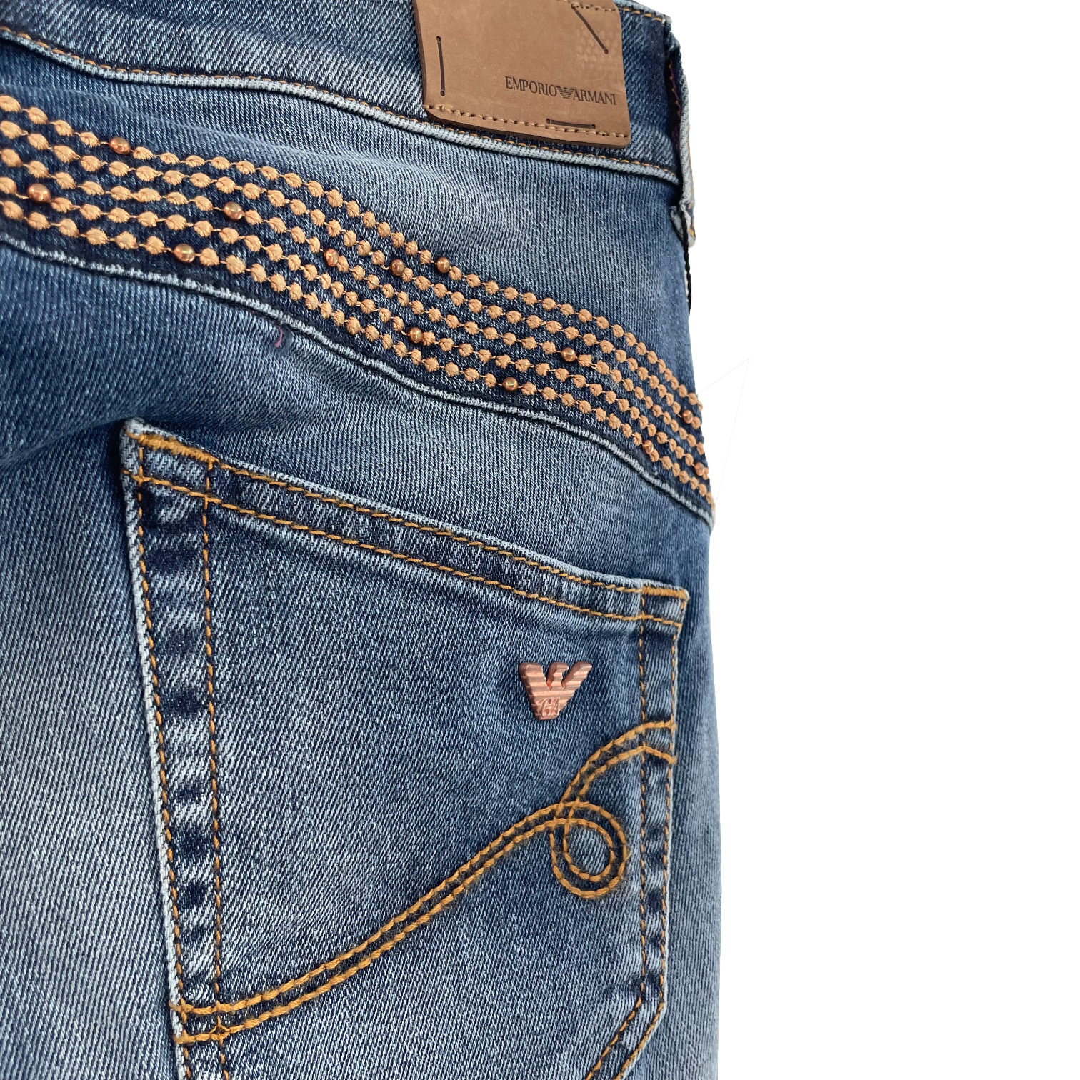 Armani Jeans Zipper Button Denim Pants In Blue