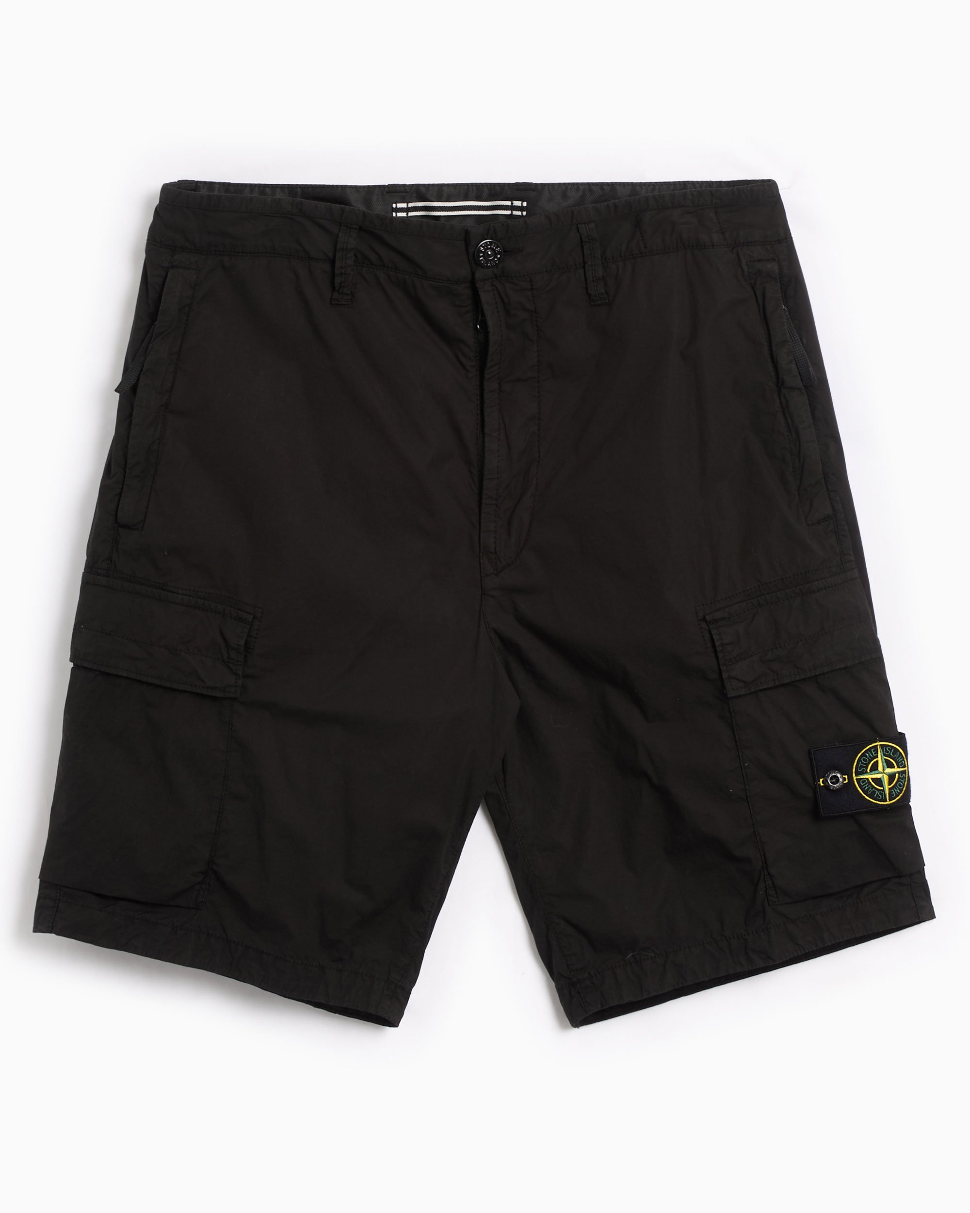 Stone Island Classic Logo Detail Bermuda Shorts In Black
