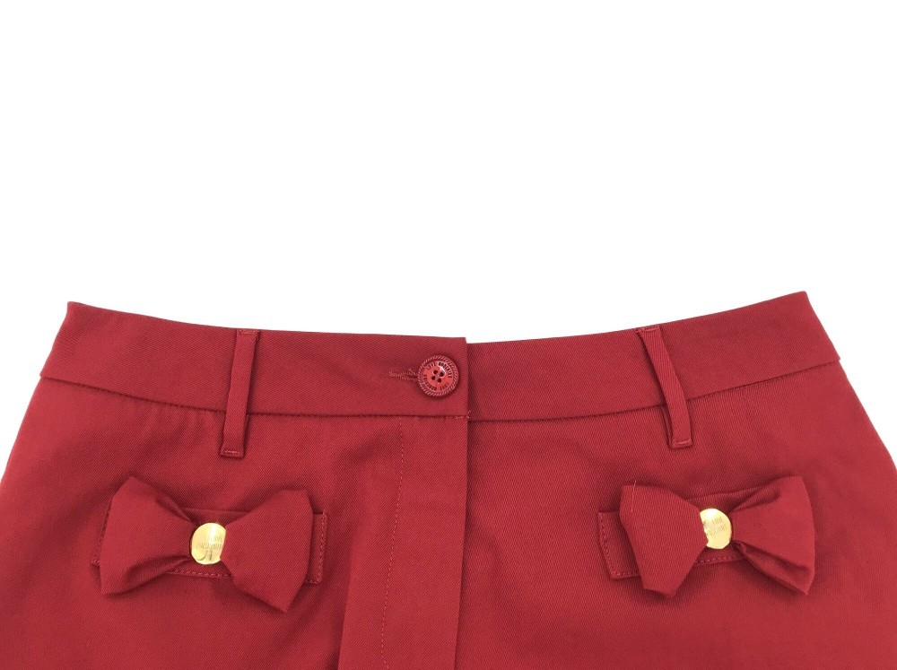 Moschino Bow Knot Decorative Shorts In Red