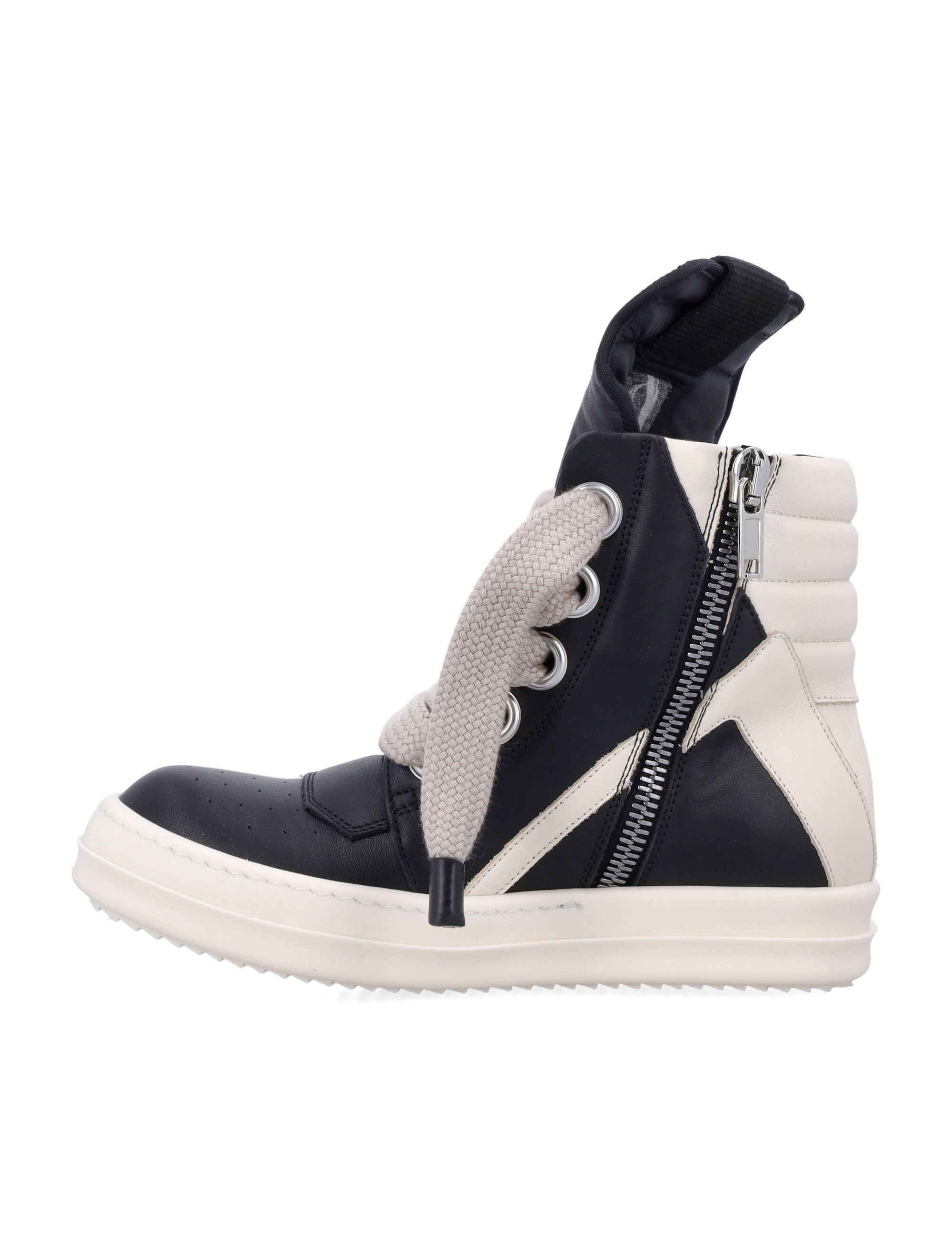 Rick Owens Geobasket Lace-up Leather High-top Trainers In Black