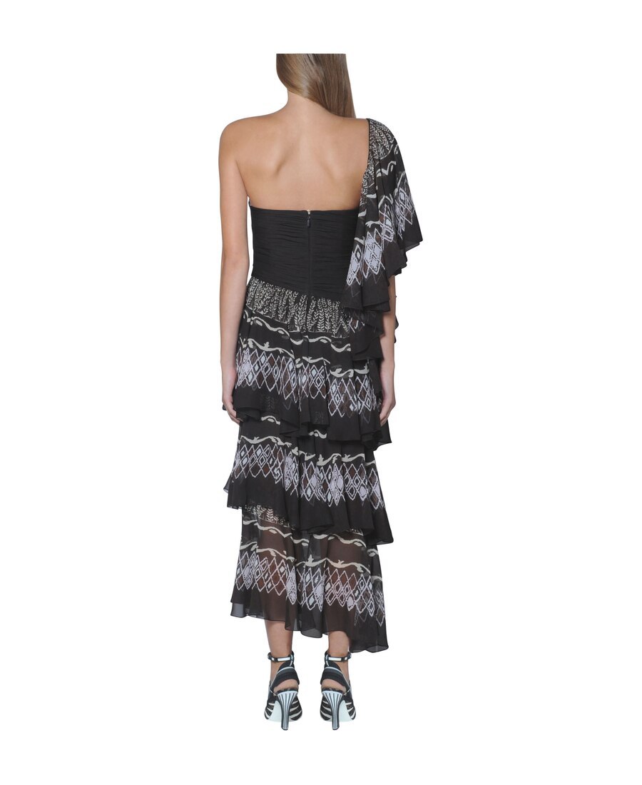 FENDI LAYERED PRINTED MAXI DRESS 