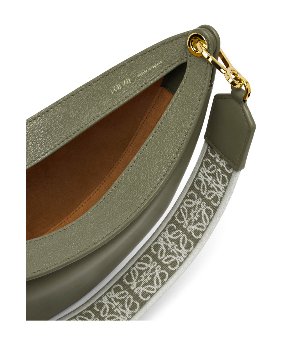 Loewe Hammock Drawstring Small Leather Shoulder Bag In Green