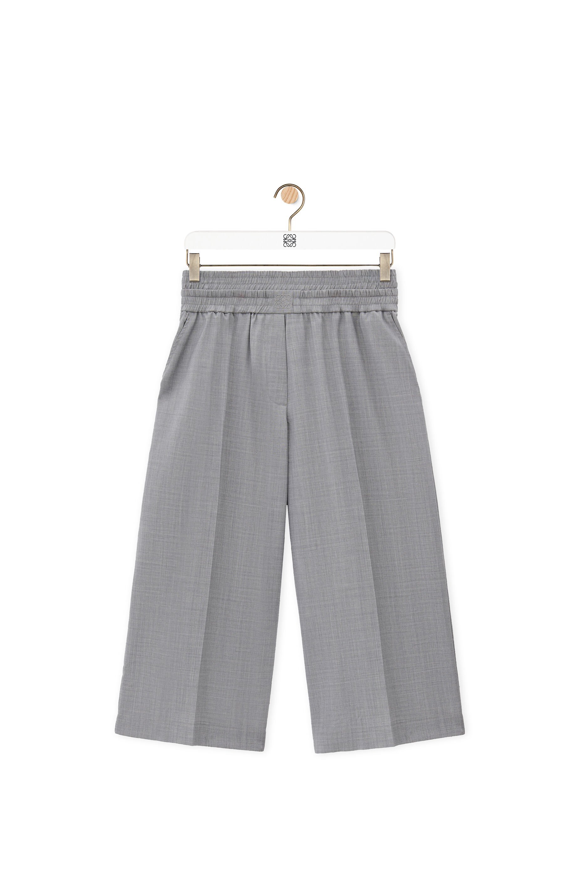 Loewe Wool Quarter Pants In Gray