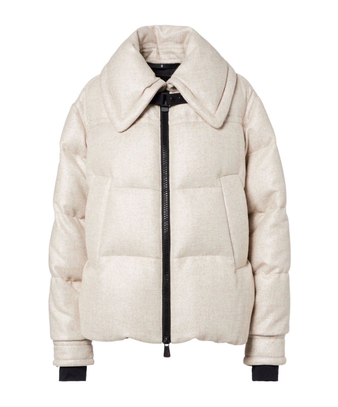 Moncler Sandane Wool-blend Down Jacket In Neutral