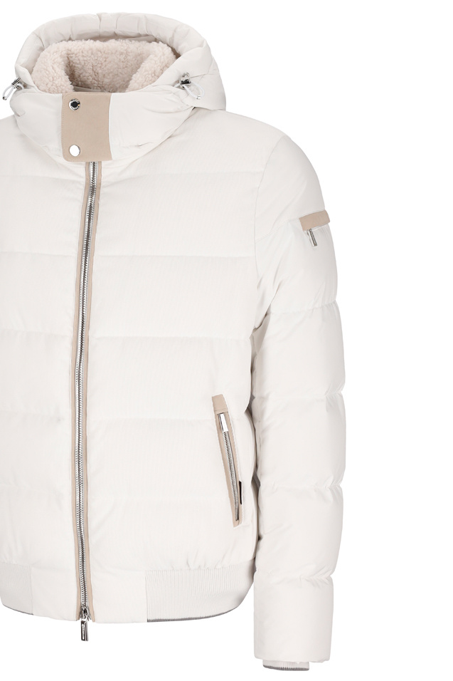Moorer Hooded Padded Jacket In White