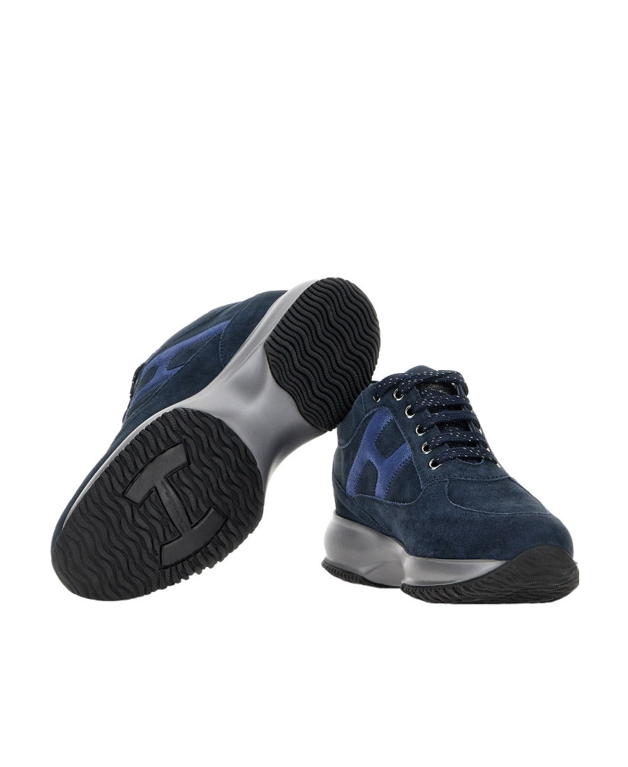 Hogan Interactive Low-top Suede Sneakers In Black