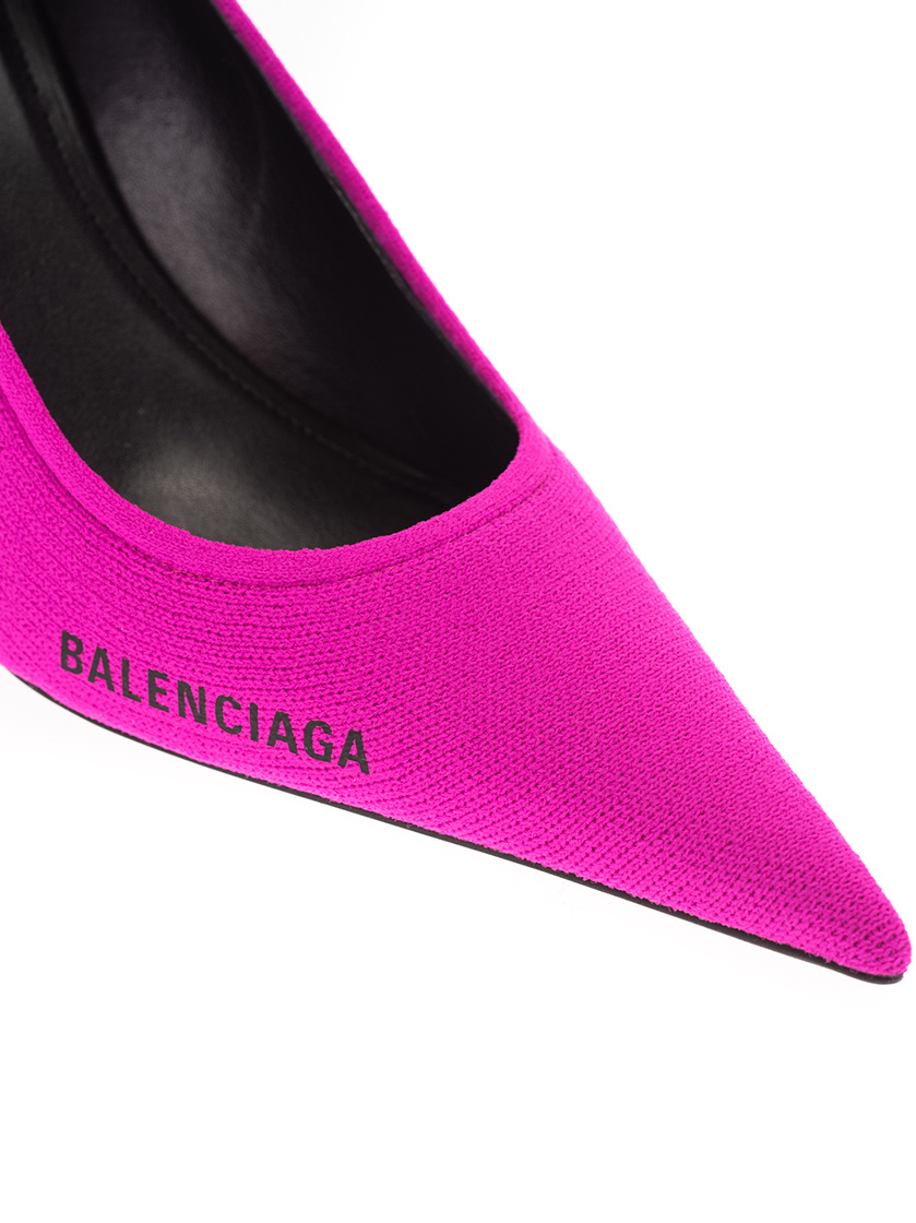 Balenciaga Logo Details Pointed High Heels In Pink