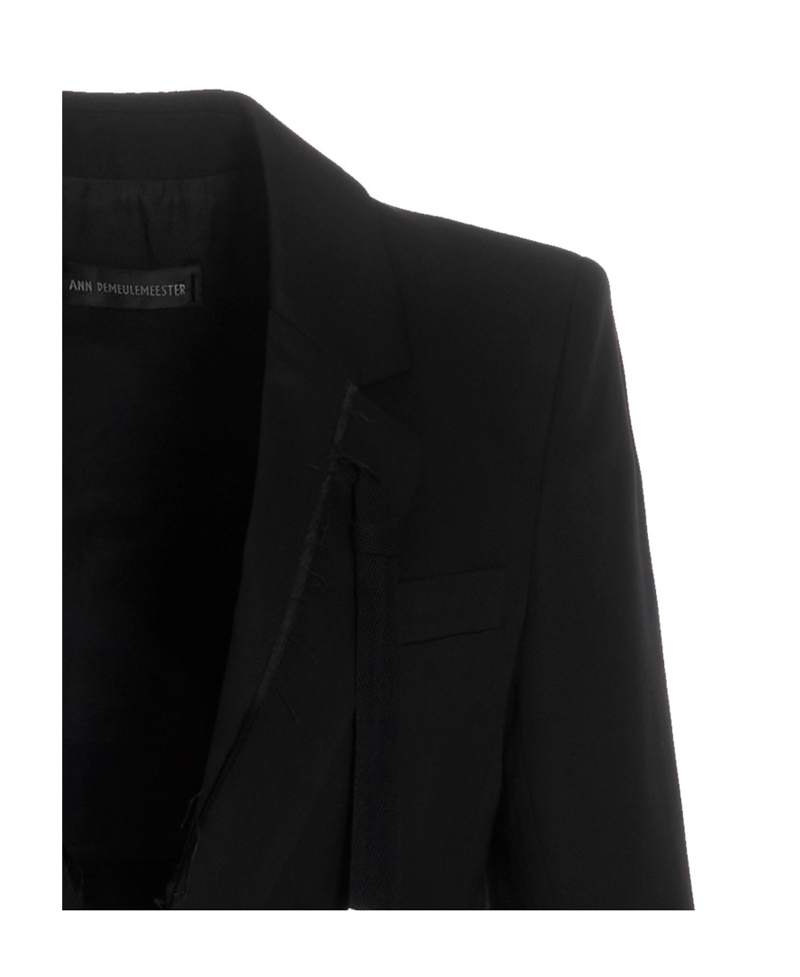 Ann Demeulemeester Lapel-tie One-button Blazer In Black
