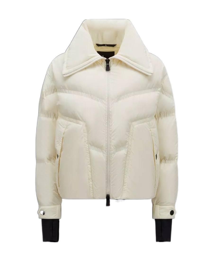 Moncler Cluses Zip-up Puffer Jacket In Nude